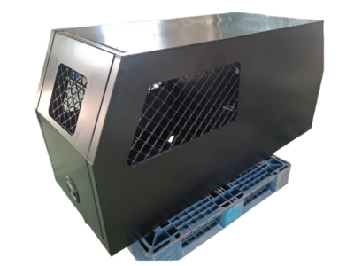 مظلة Ute مصنوعة من سبيكة سوداء مع صندوق للكلاب